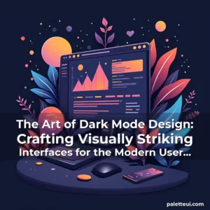 Artistic representation for The Art of Dark Mode Design: Crafting Visually Striking Interfaces for the Modern User Experience